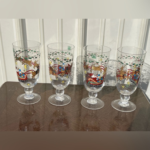 Portmerion Studio “An X-mas Story” Iced Tea Goblets Set of 4 - Picture 1 of 6